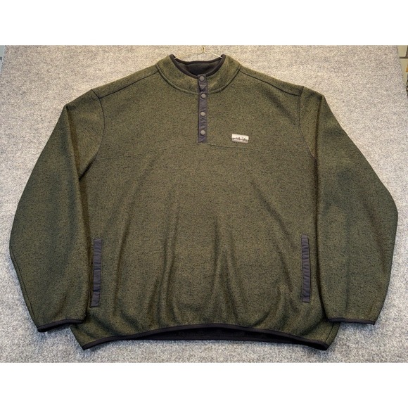 Eddie Bauer Other - Eddie Bauer Men's 3XL Green Snap Neck Fleece Pullover Jacket